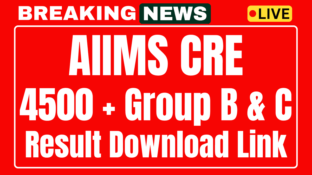 AIIMS CRE Group B and C Result 2025