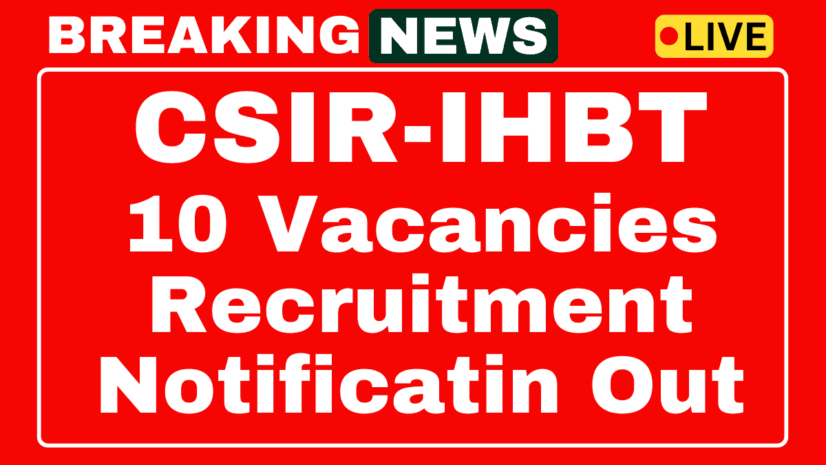 CSIR-IHBT JSA Recruitment 2025