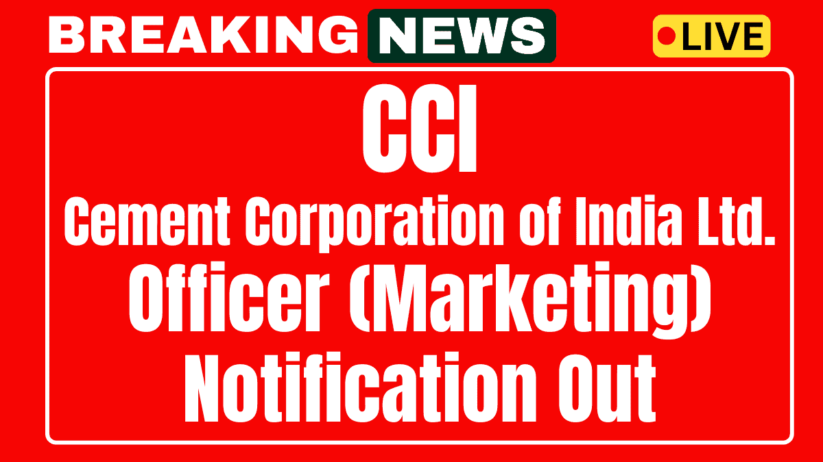 Cement Corporation of India Officer Recruitment 2025