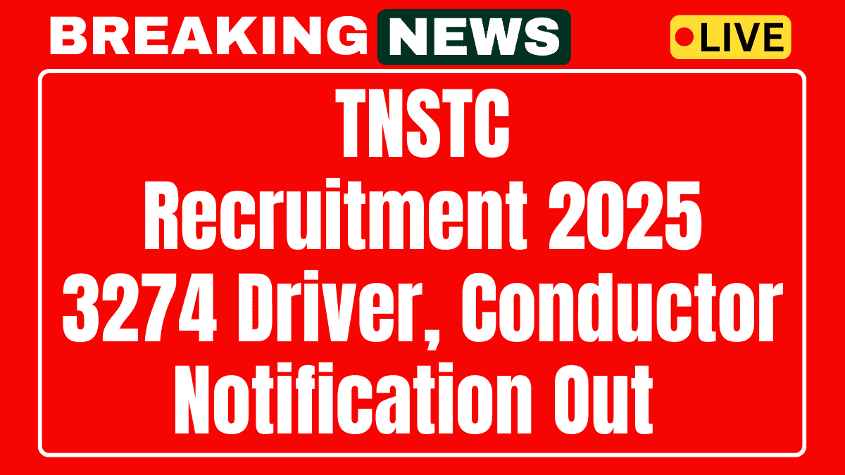 TNSTC Driver Conductor Recruitment 2025