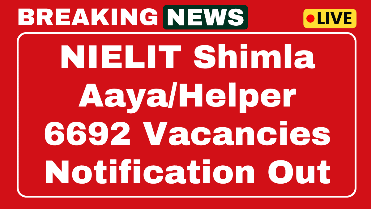 NIELIT Shimla Recruitment 2025