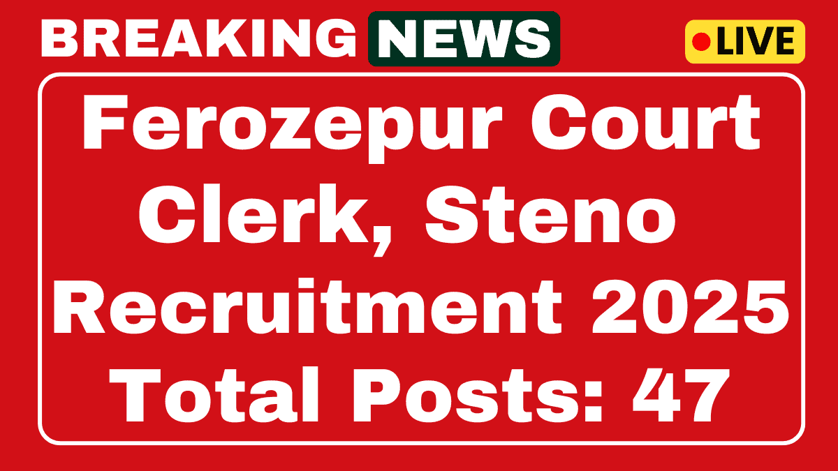 Ferozepur Court Clerk招聘2025离线Steno 47帖子