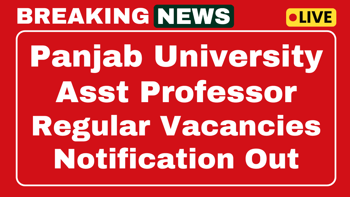 Panjab University Assistant Professor Recruitment 2025