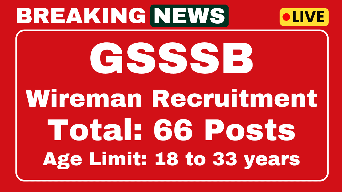 GSSSB Wireman Recruitment 2025