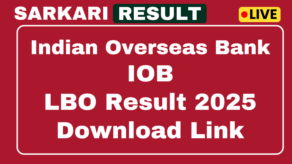 IOB LBO Result 2025 Out