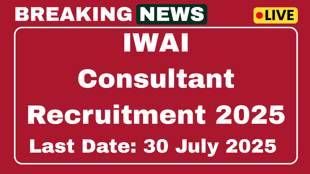 IWAI Consultant Recruitment 2025 Apply Now for 02 Posts 1 IWAI Recruitment 2025