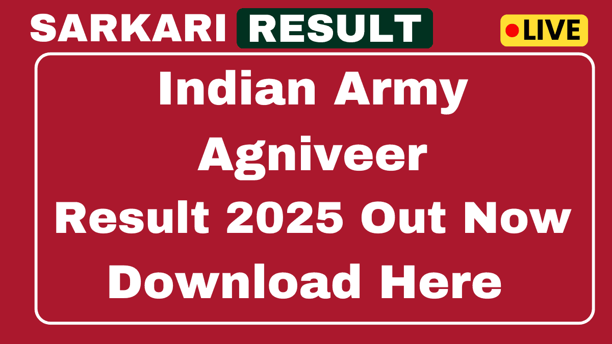 Indian Army Agniveer Result 2025 Link