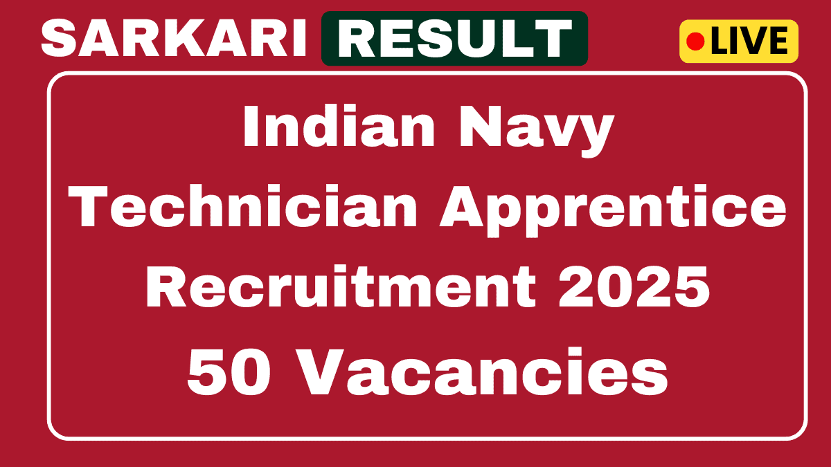 Indian Navy Technician Apprentice Recruitment 2025
