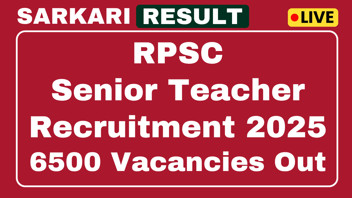 RPSC Senior Teacher Jobs 2025