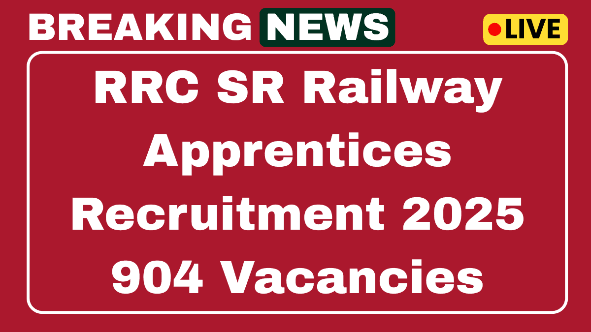 RRC South Western Railway Apprentices Recruitment 2025 Apply Online for 904 Vacancies 1 RRC SR Recruitment 2025