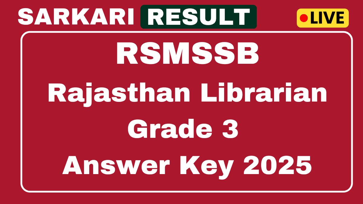 Rajasthan Librarian Grade 3 Answer Key