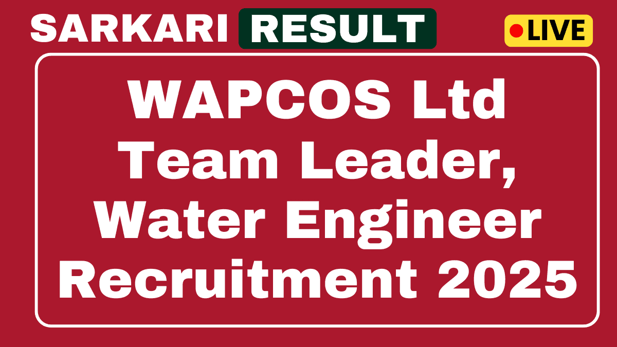 WAPCOS टीम लीडर, ऑडिट मैनेजर, इंजीनियर भर्ती 2025