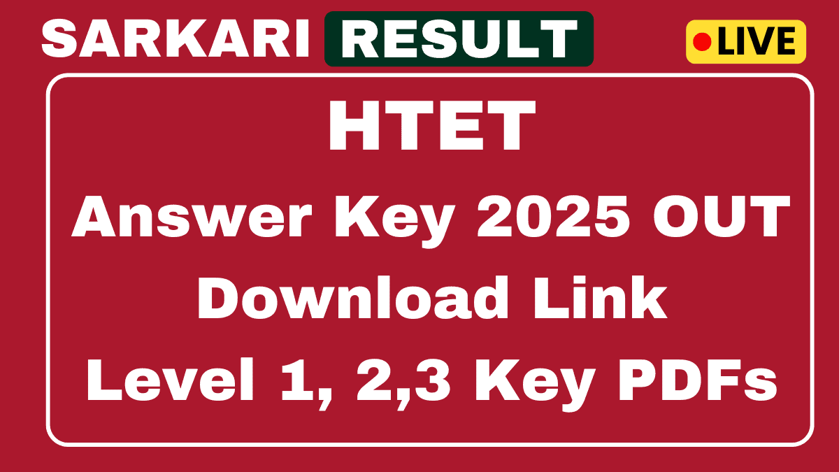 HTET Answer Key 2025 Released