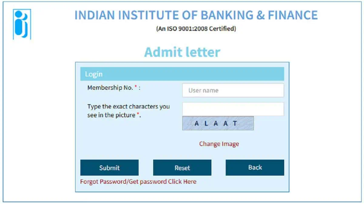 JAIIB Admit Card