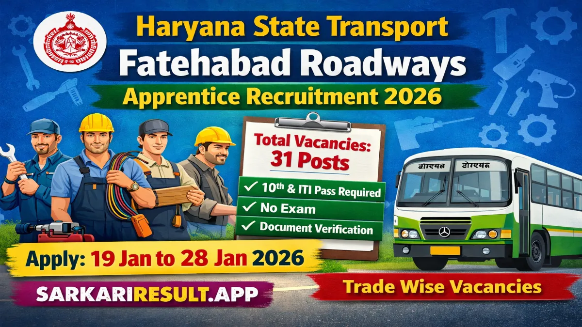 Fatehabad Roadways Apprentice Vacancy 2026 - Apply Online 31 Posts 3 Fatehabad Roadways Apprentice Vacancy 2026