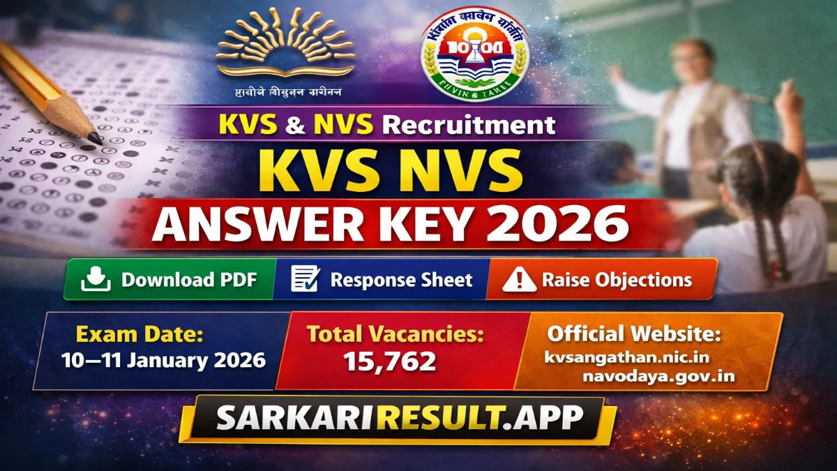 KVS NVS Various Post Official Answer Key 2026 Released – Download Pdf 1 KVS & NVS Various Post Official Answer Key 2026 Released