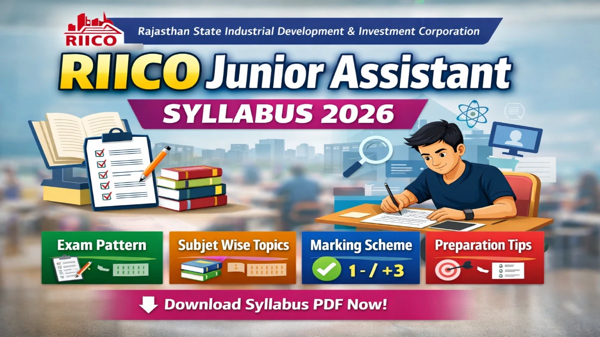 RIICO Junior Assistant Syllabus 2026 - Download PDF & Exam Pattern 3 RIICO Junior Assistant Syllabus 2026
