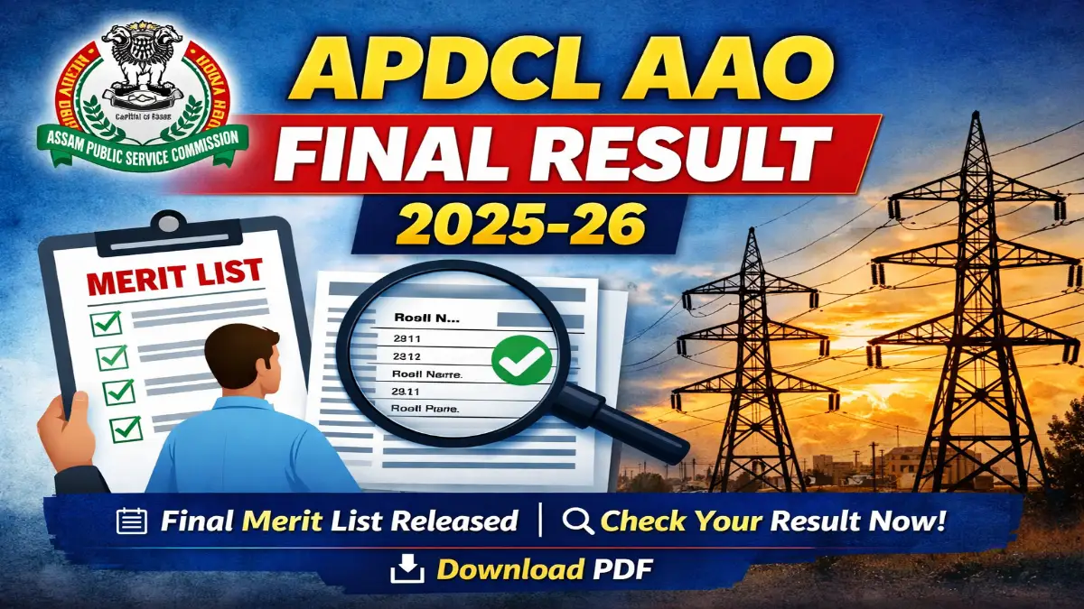 APDCL AAO Result 2026 OUT Download Scorecard Here 3 APDCL AAO Final Result 2025-26
