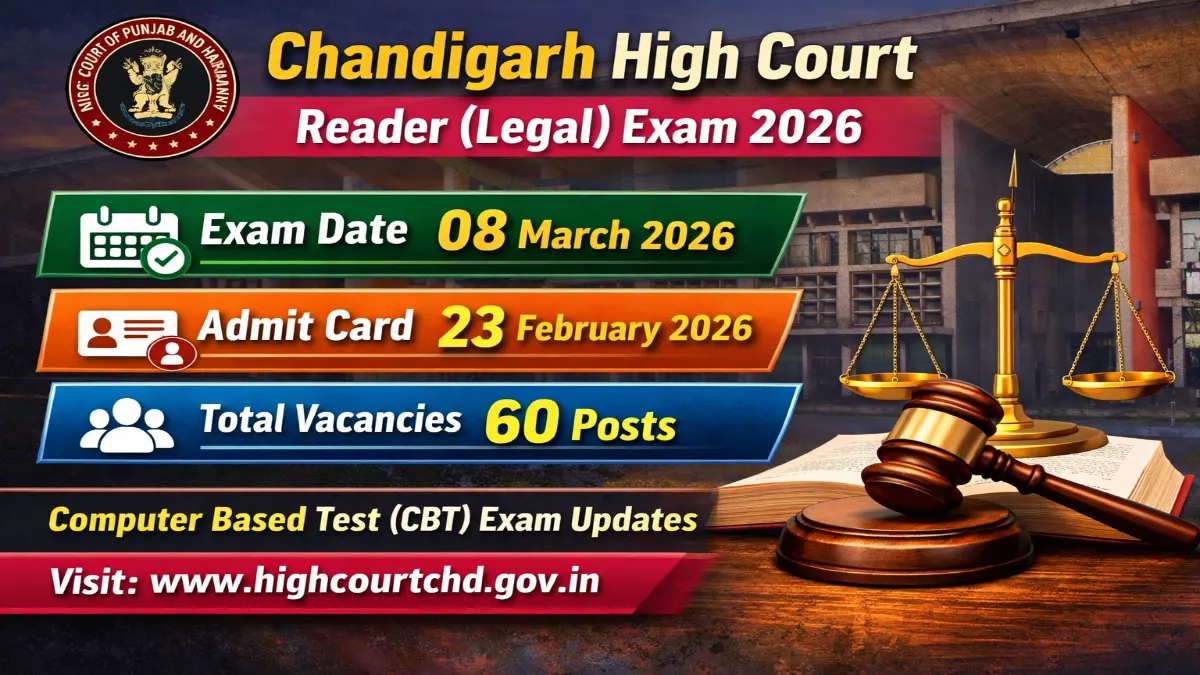 Chandigarh High Court Reader Exam Date 2026 Out for 60 Posts Download 3 Chandigarh High Court Reader Exam Date 2026