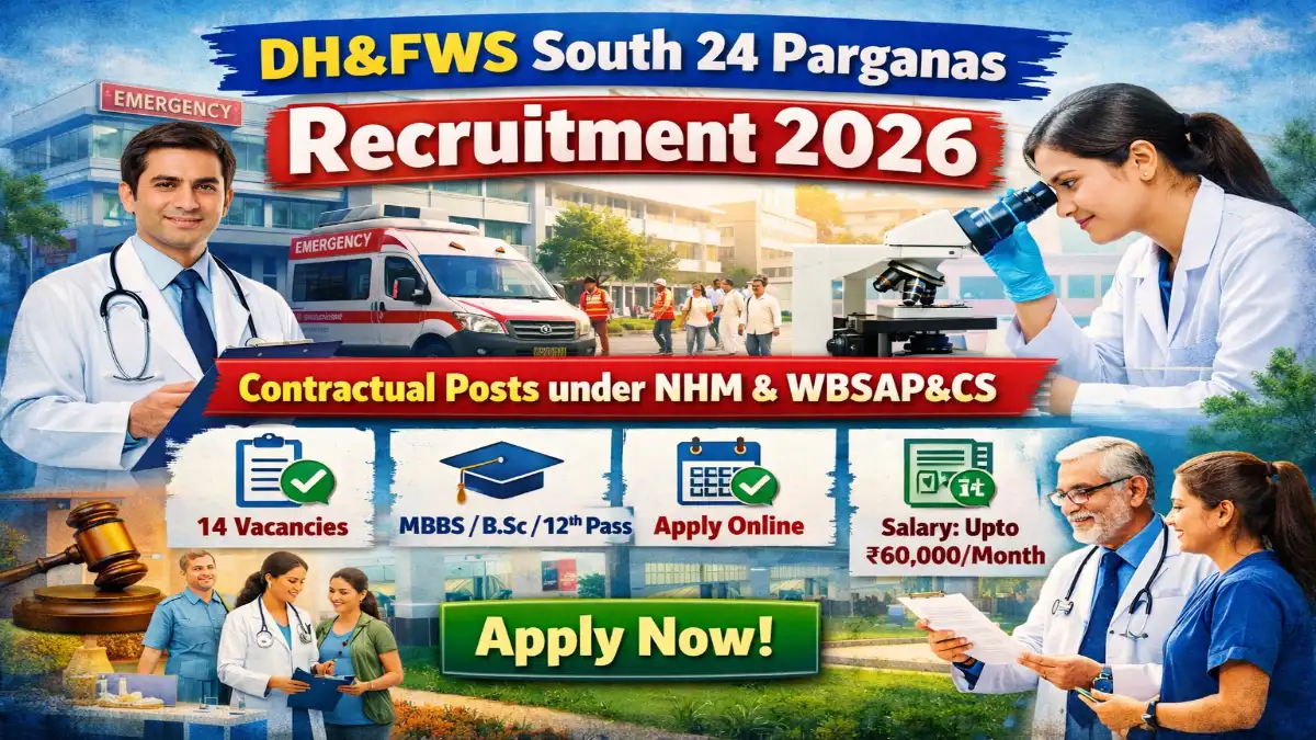 DH&FWS South 24 Parganas Recruitment 2026 – Apply Online 14 Peer Support, MO and More Posts 1 DH&FWS South 24 Parganas Recruitment 2026