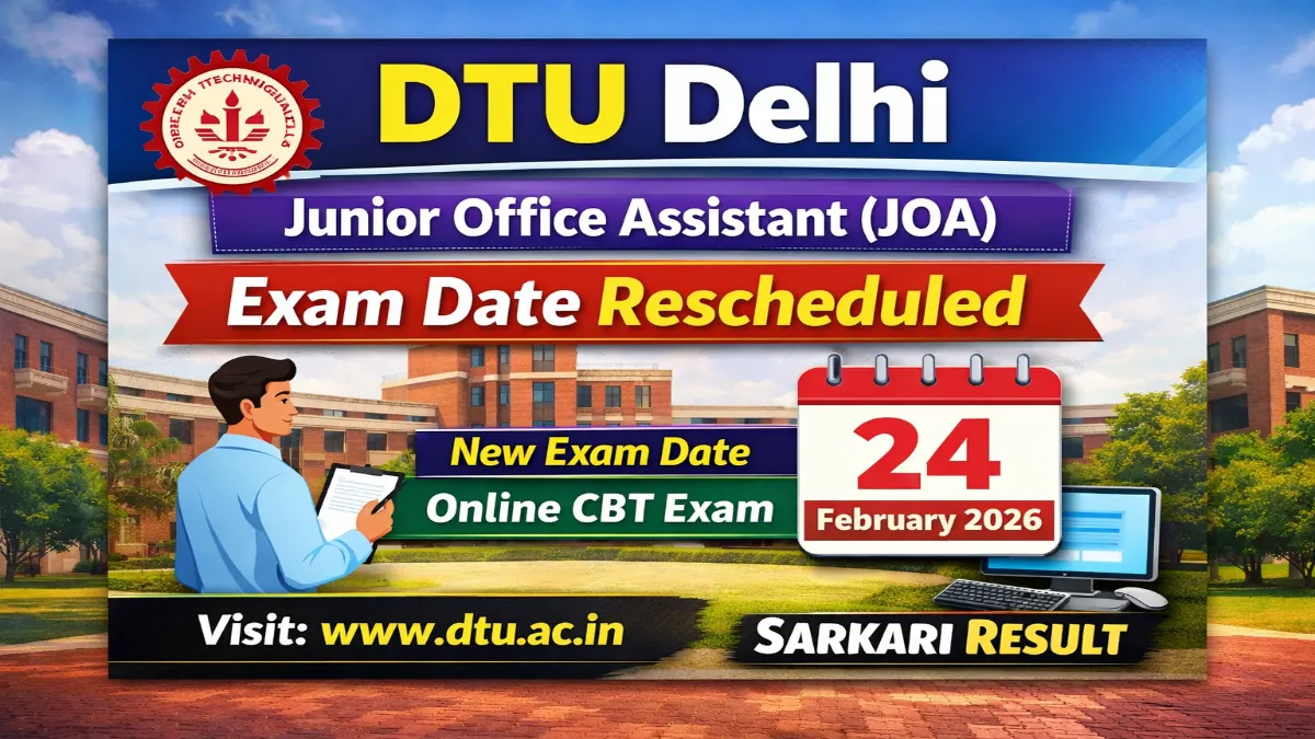 DTU Delhi Exam Date 2026 Out for 50 Posts Check Details Here 3 DTU JOA Exam Date 2026