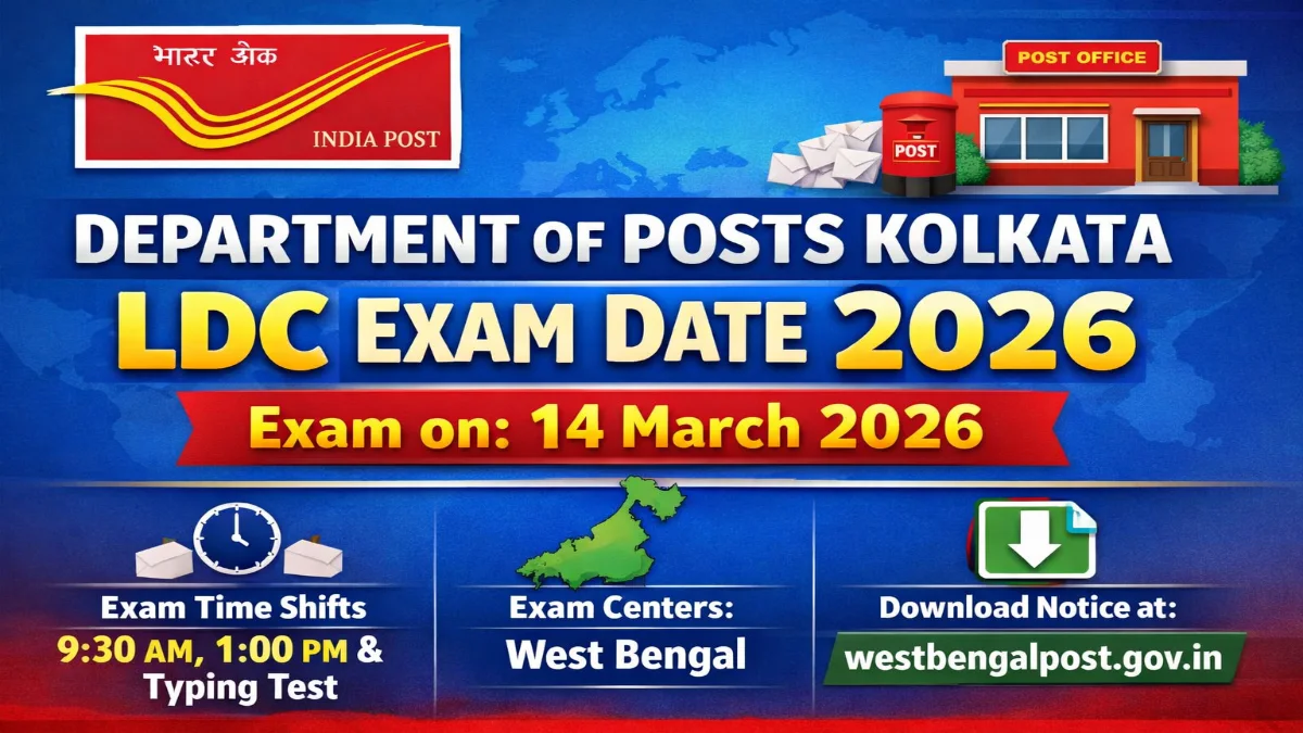 Department of Posts Kolkata LDC Exam Date 2026 Out Download Here 3 Department of Posts Kolkata LDC Exam Date 2026 Out