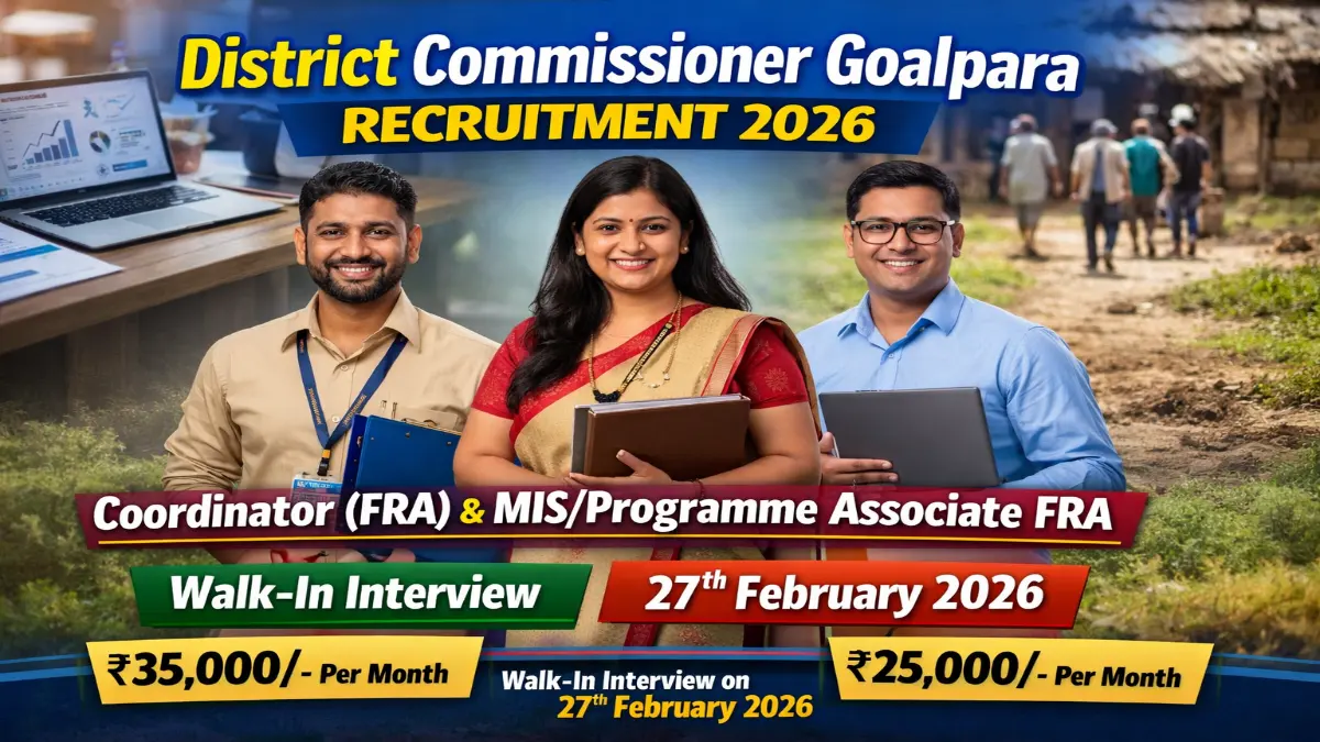 District Commissioner Goalpara Recruitment 2026 – Walk in for Various Posts 3 District Commissioner Goalpara Recruitment 2026