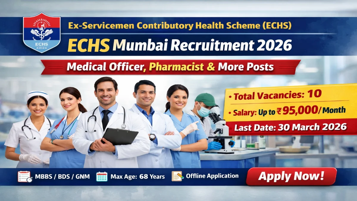 ECHS Recruitment 2026 – Apply For 10 Medical Officer, Pharmacist and More Posts 1 ECHS Recruitment 2026