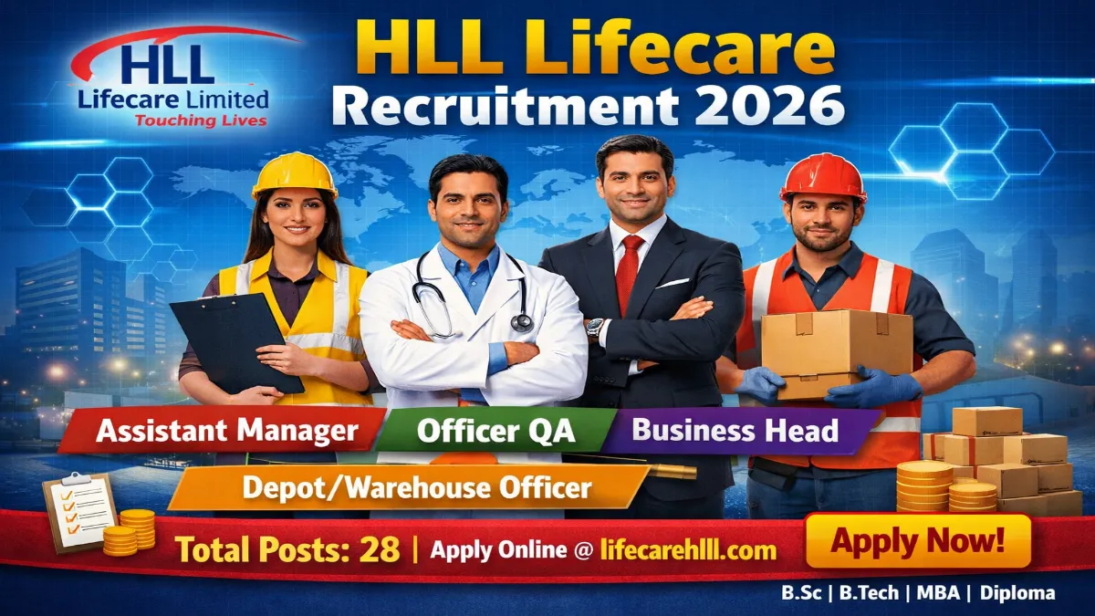 HLL Recruitment 2026 – Apply Online 28 Officer QA, Assistant Manager and Other Posts 3 HLL Officer QA, Assistant Manager and Other Posts