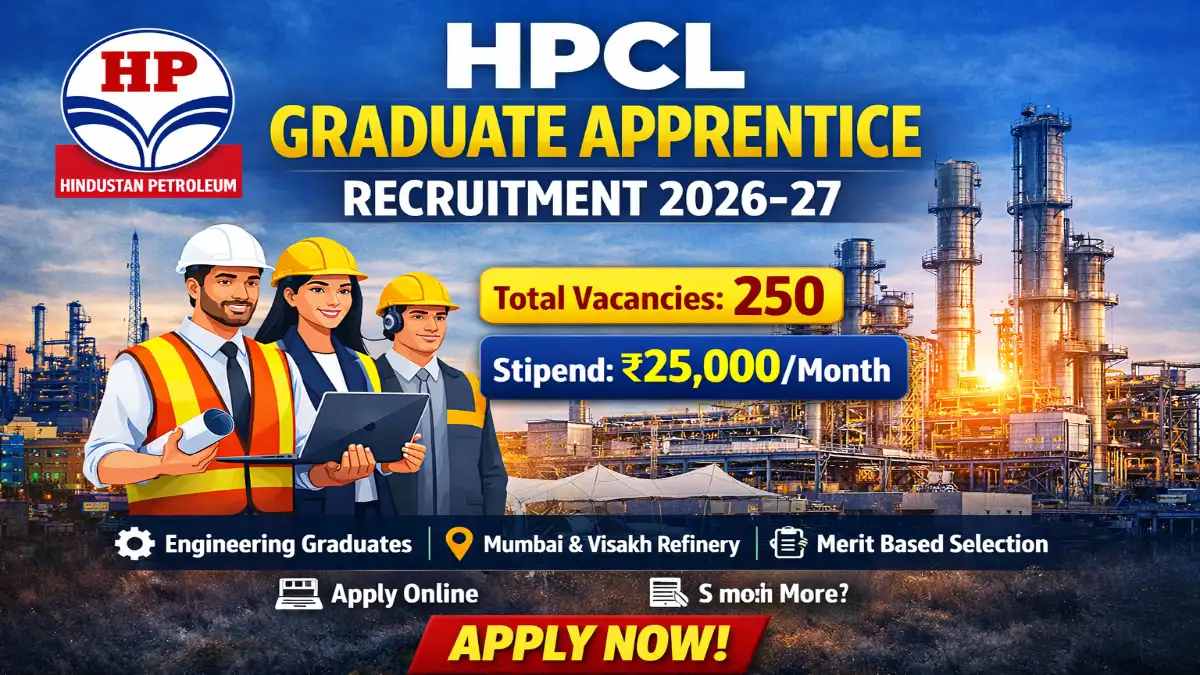 HPCL Graduate Apprentice Trainees Recruitment 2026 – Apply Online 250 Posts 3 HPCL Graduate Apprentice Trainees Recruitment 2026