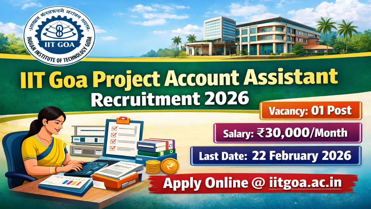 IIT Goa Project Account Assistant Recruitment 2026 – Apply Online 01 Post 3 IIT Goa Project Account Assistant Recruitment 2026