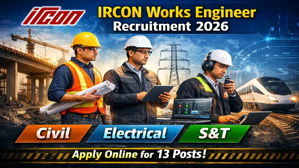 IRCON Works Engineer Recruitment 2026 – Apply Online 13 Posts 5 IRCON Works Engineer Jobs