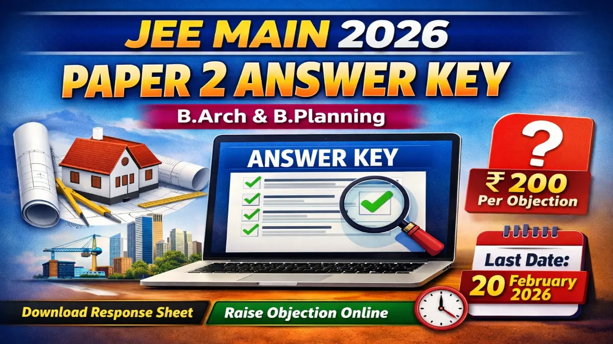 JEE Main 2026 Paper 2 Answer Key 2026 Out Online Raise Objection Link 3 JEE Main 2026 Paper 2 Answer Key