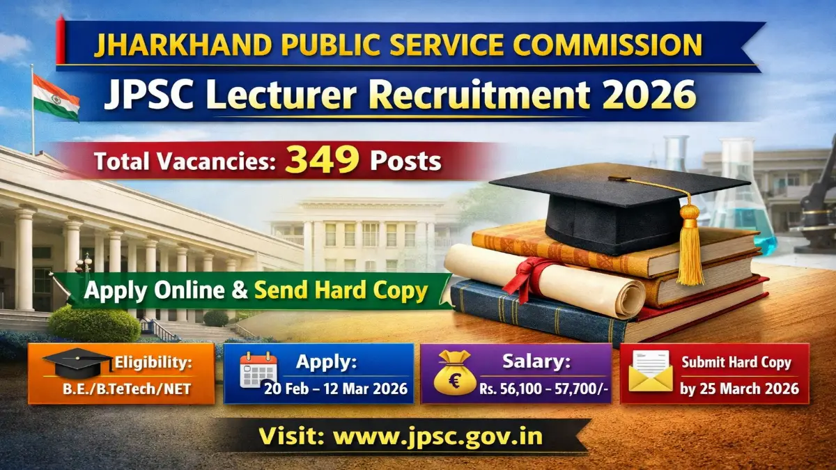 JPSC Lecturer Recruitment 2026 – Apply Online 349 Posts 3 JPSC Lecturer Recruitment 2026