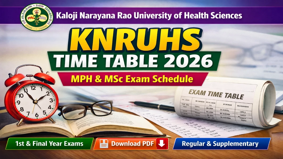 KNRUHS Time Table 2026 Announced For MPH and MSc – Details Here 3 KNRUHS Time Table 2026