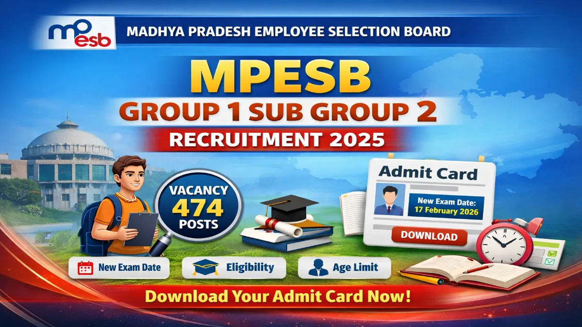 MPESB Group 1 Sub Group 2 Admit Card 2026 – Download Link 3 MPESB Group 1 Sub Group 2 Admit Card