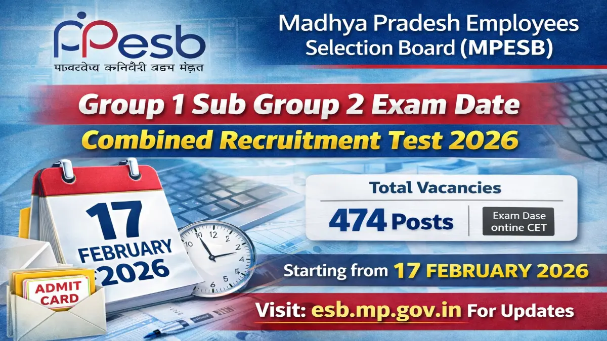 MPESB Group 1 Sub Group 2 Exam Date 2026 Out for 474 Posts Full Details Here 3 MPESB Group 1 Sub Group 2 Exam Date 2026