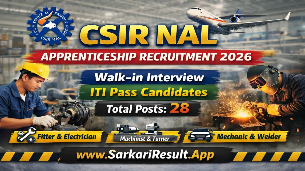 CSIR NAL Apprentices Trainee Recruitment 2026 – Walk in 28 Posts 3 NAL Apprentices Trainee Walk In