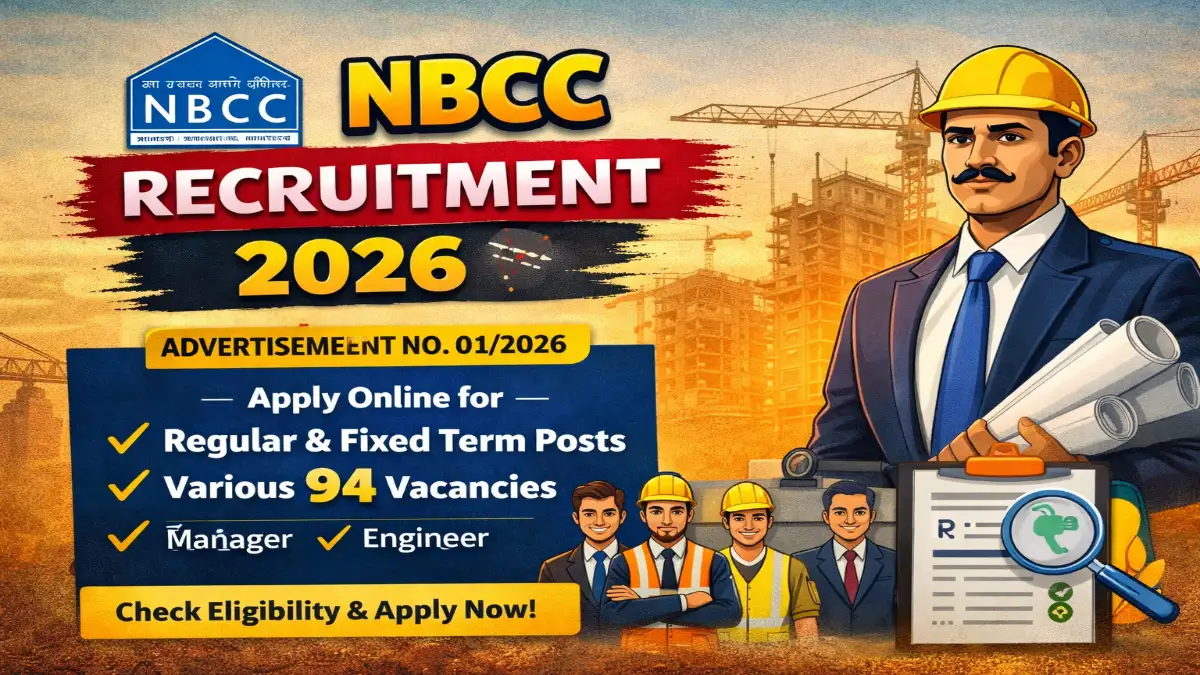 NBCC Recruitment 2026 – Apply Online 59 Junior Engineer, Graduate Asst Posts 3 NBCC Recruitment 2026