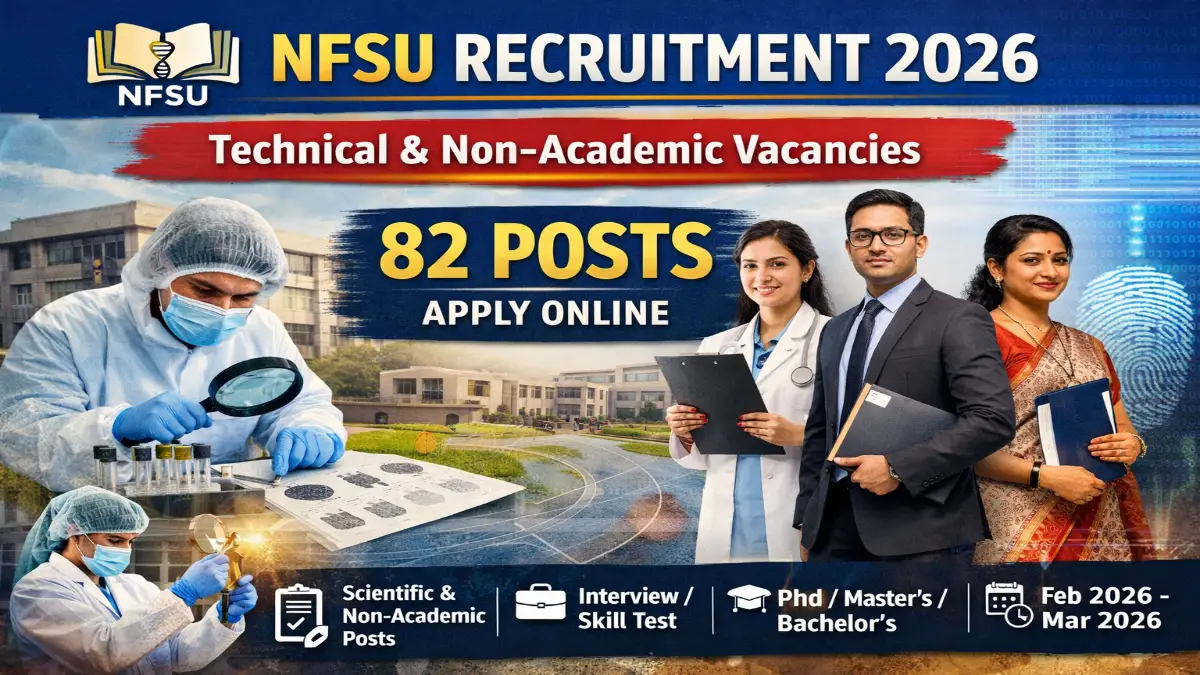 NFSU Technical and Non Academic Recruitment 2026 – Apply Online 82 Posts 3 NFSU Technical and Non Academic Posts