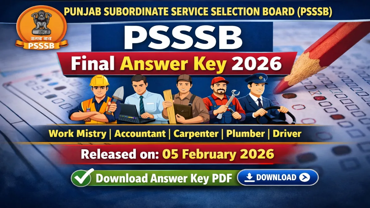 PSSSB Final Answer Key 2026 Out Now for Driver, Accountant and Various Posts 3 PSSSB Final Answer Key 2026