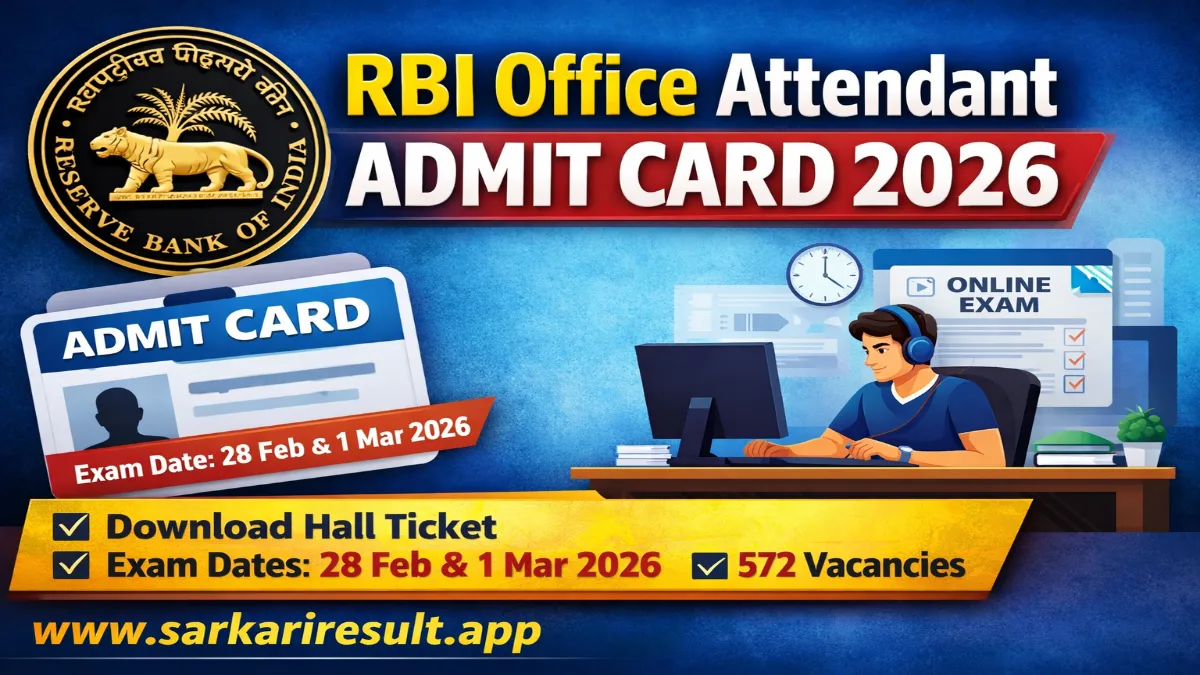 RBI Office Attendant Admit Card 2026