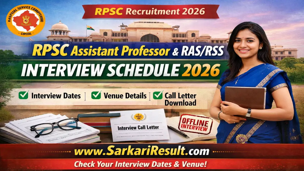 RPSC Assistant Professor and Other Posts Interview Schedule 2026 Out Check 3 RPSC Assistant Professor and Other Posts Interview Schedule