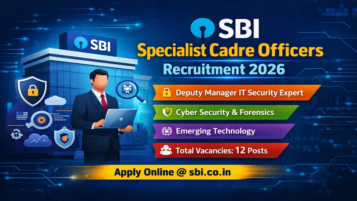 SBI Recruitment 2026 Out – Apply Online 12 Specialist Cadre Officers Posts 3 SBI SCO Posts Online Form
