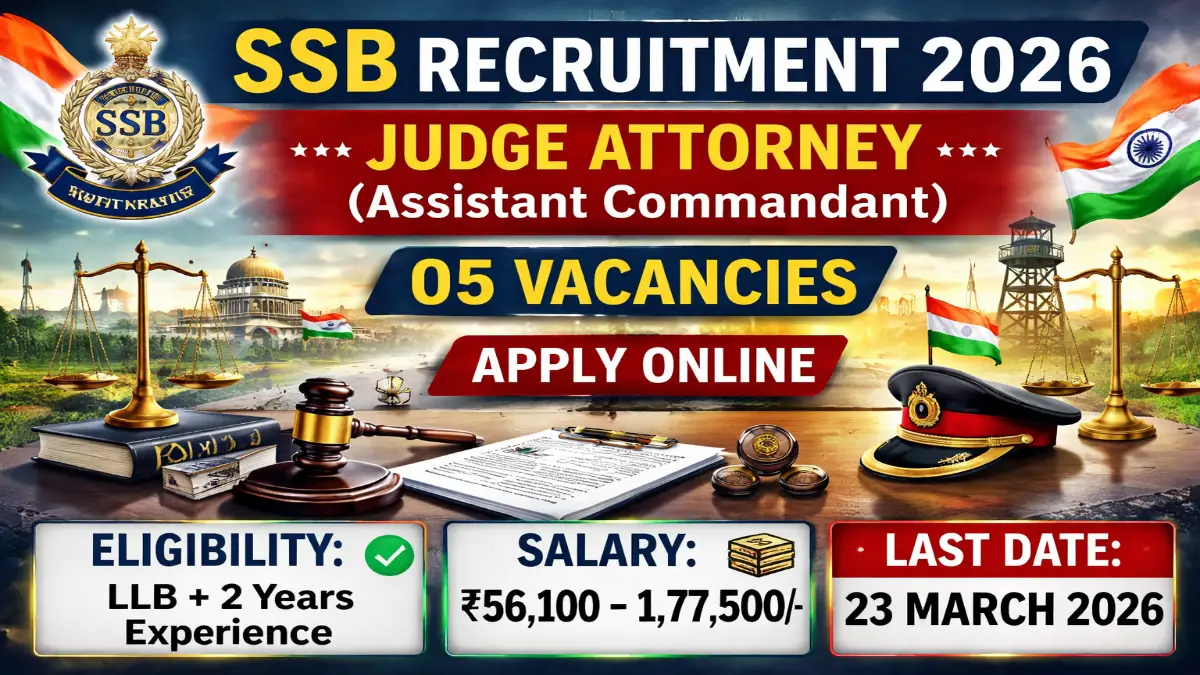 SSB Judge Attorney Recruitment 2026 – Offline Form 3 SSB Judge Attorney Recruitment 2026