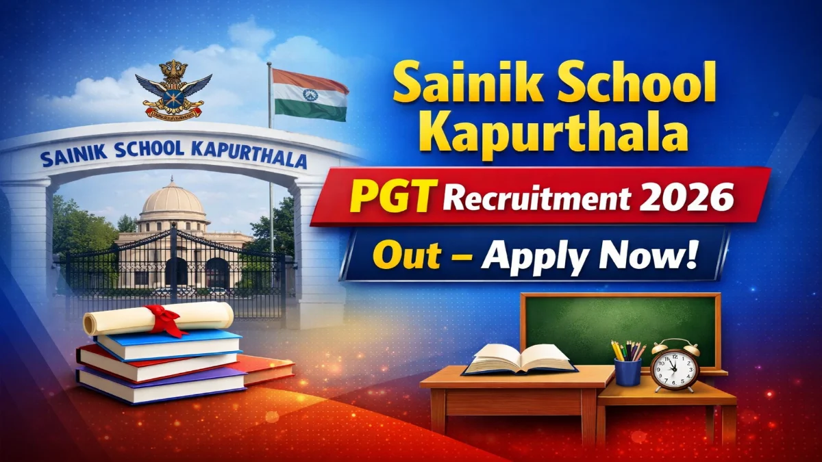 Sainik School Kapurthala PGT Recruitment 2026 Out – Apply Now 3 Sainik School Kapurthala Jobs