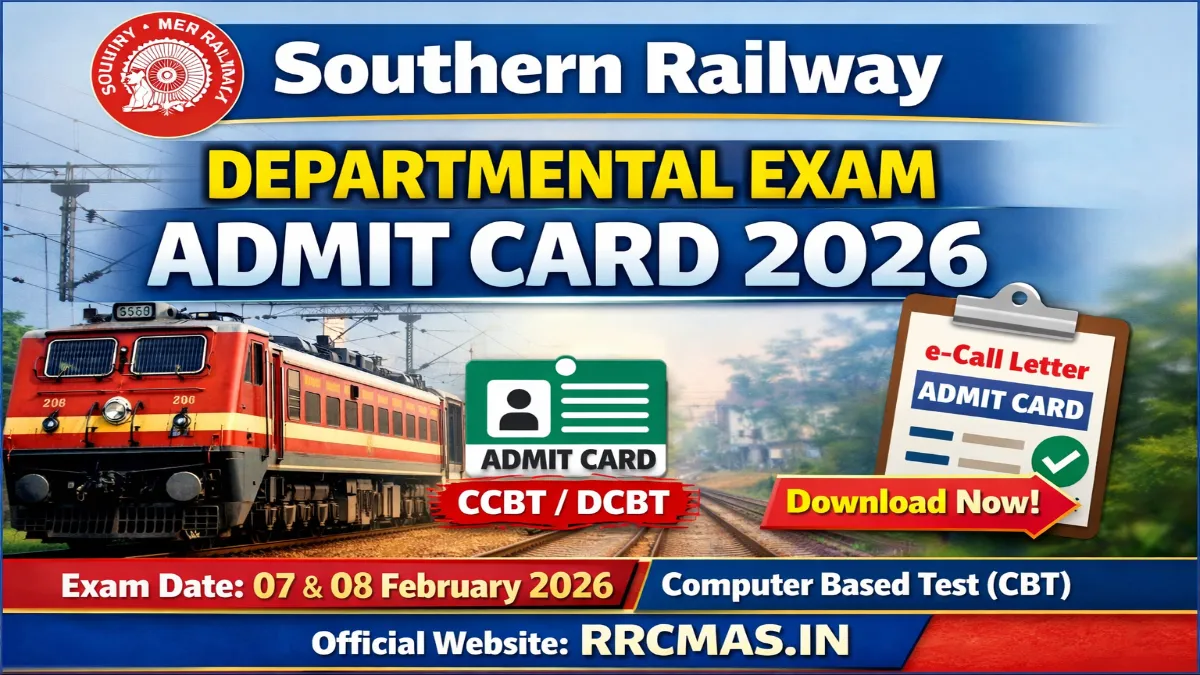 Southern Railway Departmental Examination Admit Card 2026 Out Download 3 Southern Railway Dept Exam Admit Card