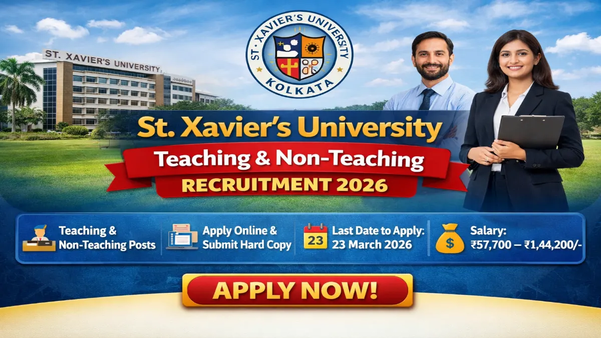 St Xaviers University Recruitment 2026 – Apply Online Teaching and Non Teaching Posts 3 St Xaviers University Teaching Recruitment 2026