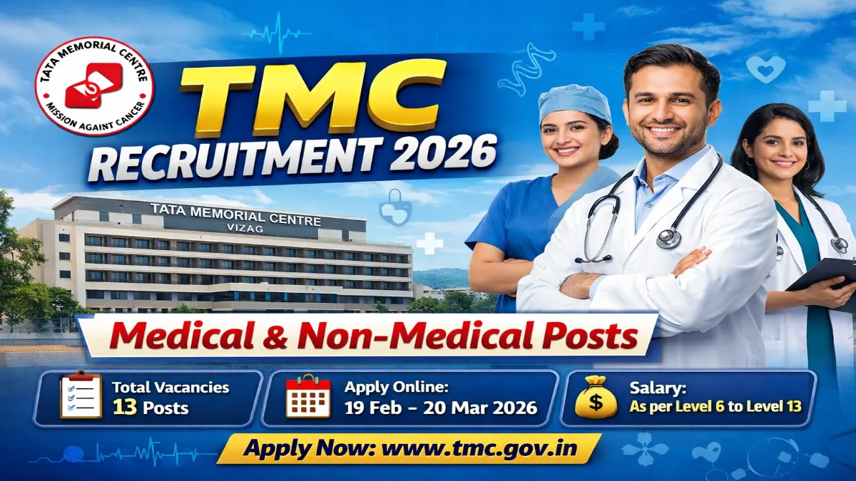 TMC Recruitment 2026 – Apply Online Full Time Medical & Non-Medical 13 Positions 3 TMC Medical & Non-Medical Recruitment