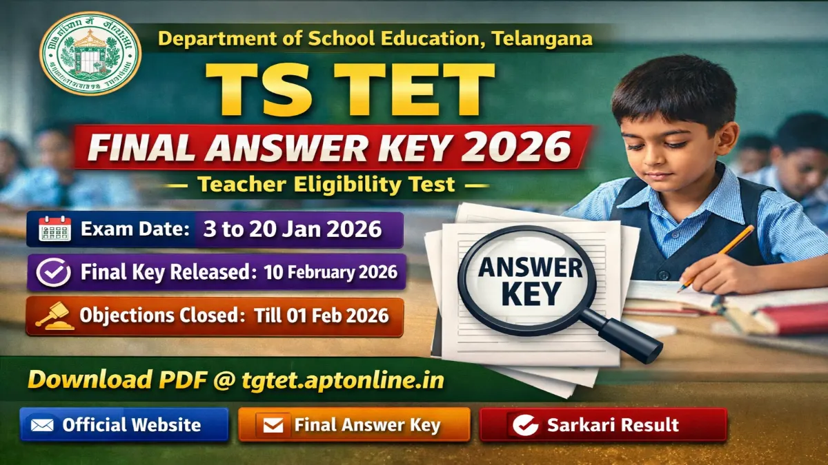 TS TET Final Answer Key 2026 OUT Download PDF Link Raise Objection 3 TS TET Final Answer Key 2026 OUT
